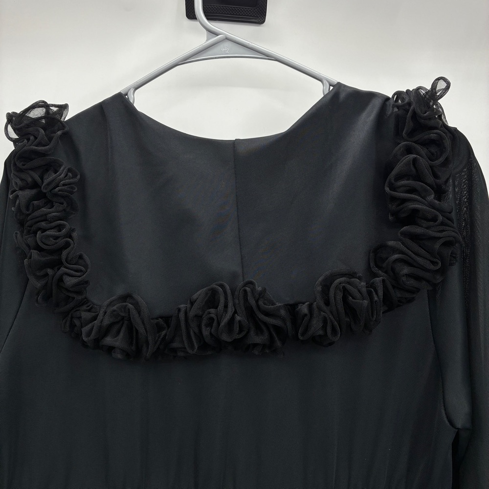 Vintage 1960s Women’s Nightgown Palazzo Pajamas Sheer Lingerie Black Medium - Picture 3 of 11